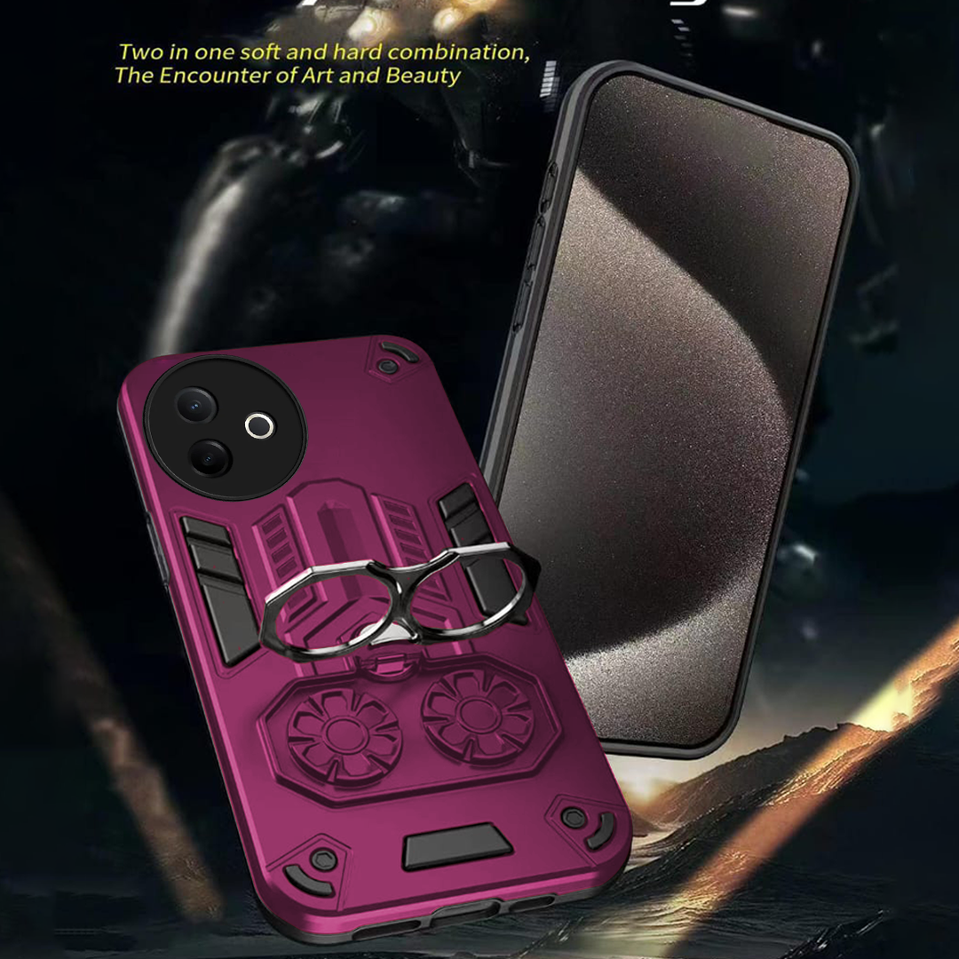 Vivo Y39 5G Armor knight Series Camera Protection 2 in 1 Shockproof Phone Cover with Kickstand