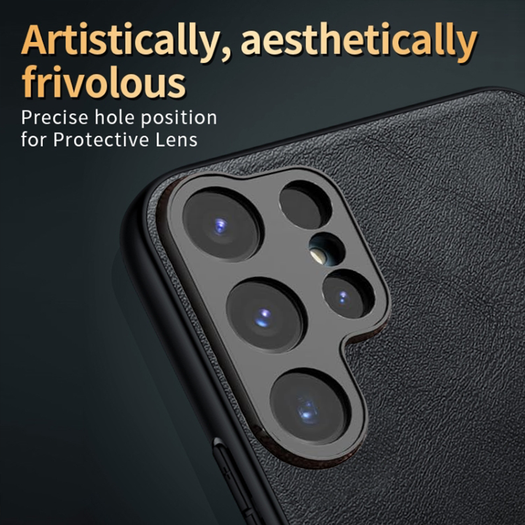 Samsung Galaxy S22 ULTRA 5G BUSINESS STYLE PU LEATHER PROTECTIVE BACK CASE WITH CAMERA PROTECTION