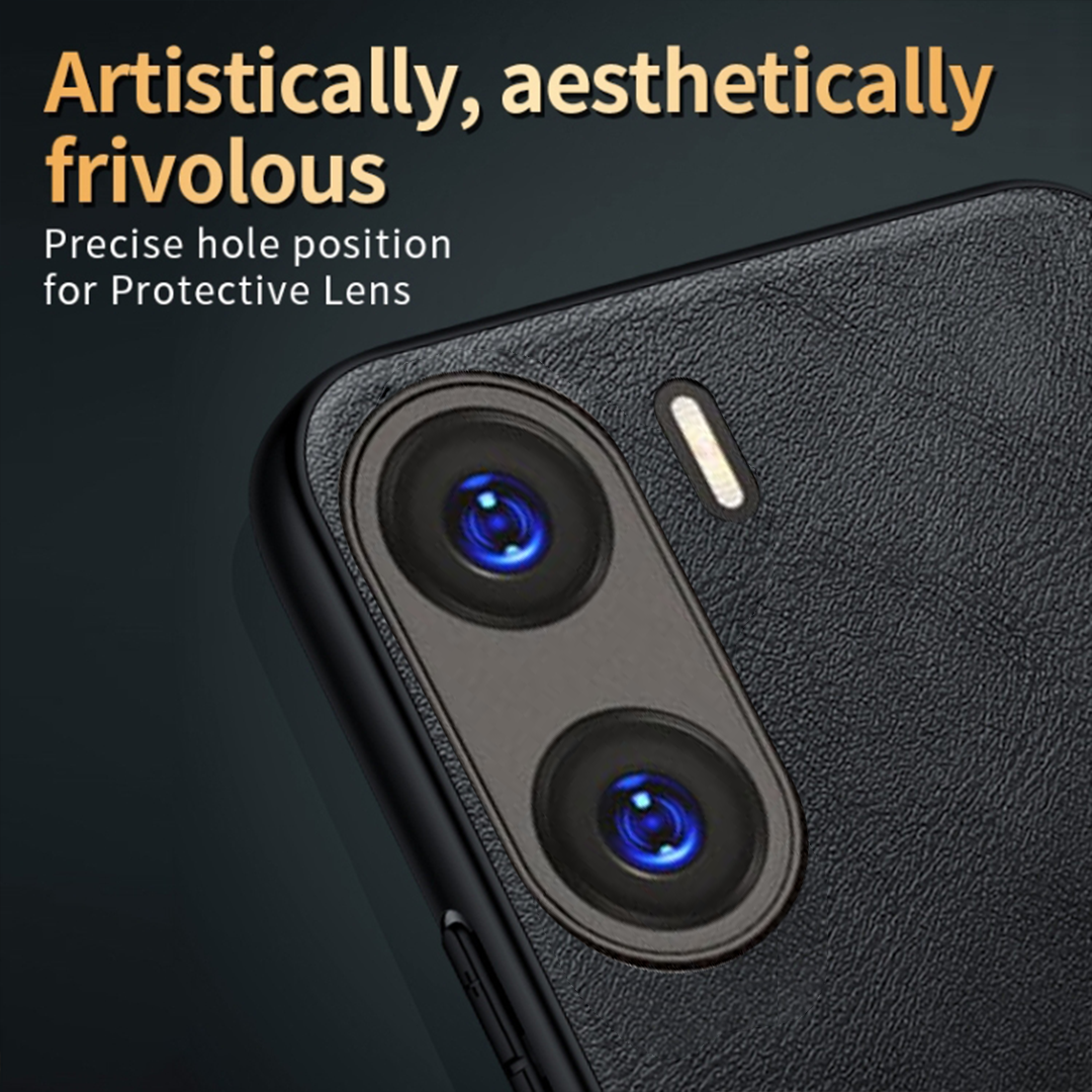VIVO V29E 5G Business Style PU LEATHER PROTECTIVE BACK CASE WITH CAMERA PROTECTION