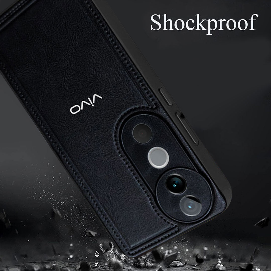 VIVO V40 5G Vintage Leather Stitched Protective Back Case