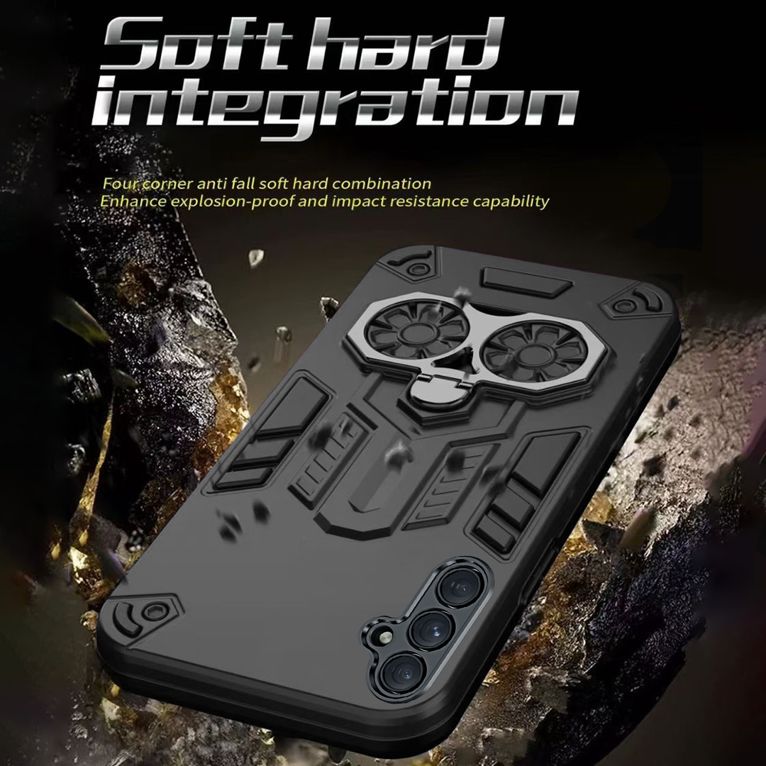 Samsung Galaxy A35 5G Armor knight Series Camera Protection 2 in 1 Shockproof Phone Cover with Kickstand