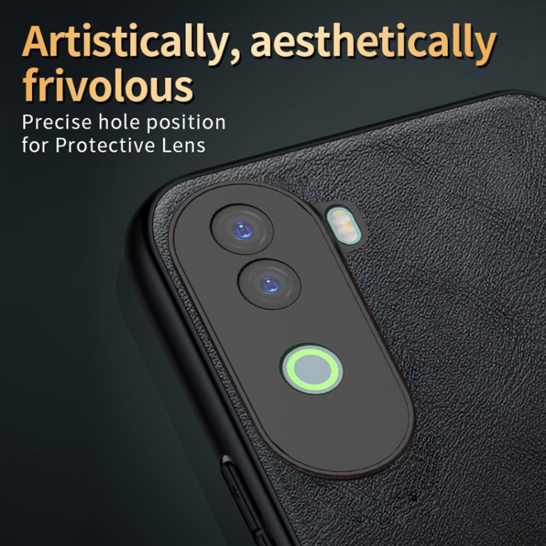 VIVO V40E 5G Business Style PU LEATHER PROTECTIVE BACK CASE WITH CAMERA PROTECTION