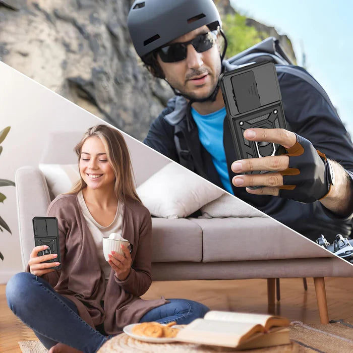 VIVO V40 5G Armor Military-grade Case With Sliding Camera Cover & 360 Kickstand