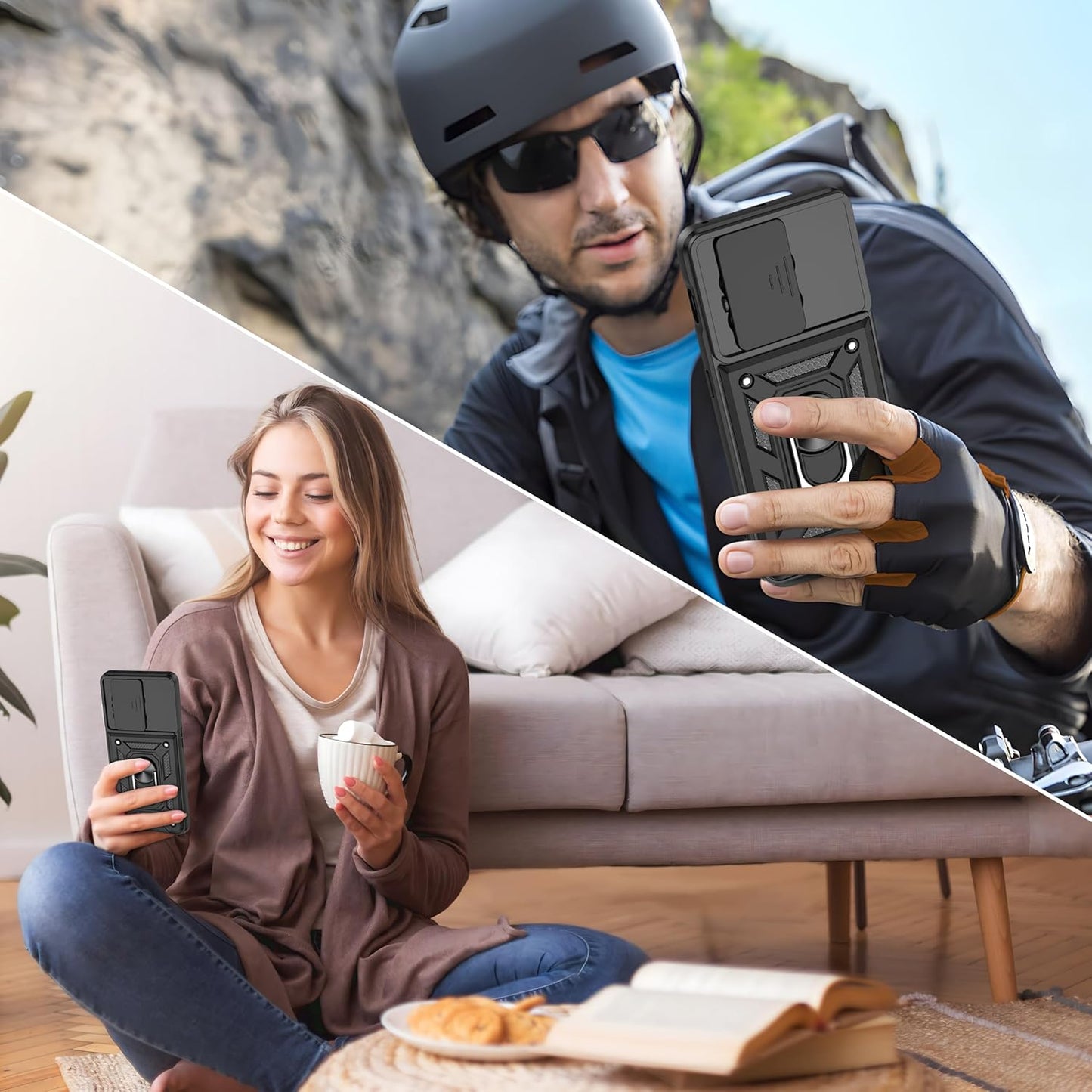 MOTOROLA EDGE 60 STYLUS Armor Military-grade Case With Sliding Camera Cover & 360 Kickstand