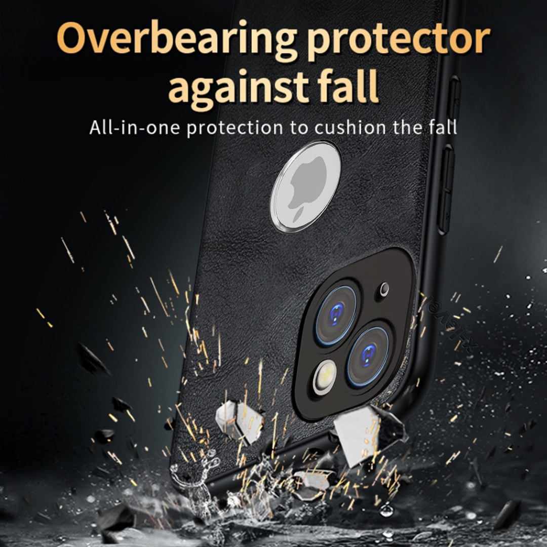 IPHONE 15 5G Business Style PU LEATHER PROTECTIVE BACK CASE WITH CAMERA PROTECTION