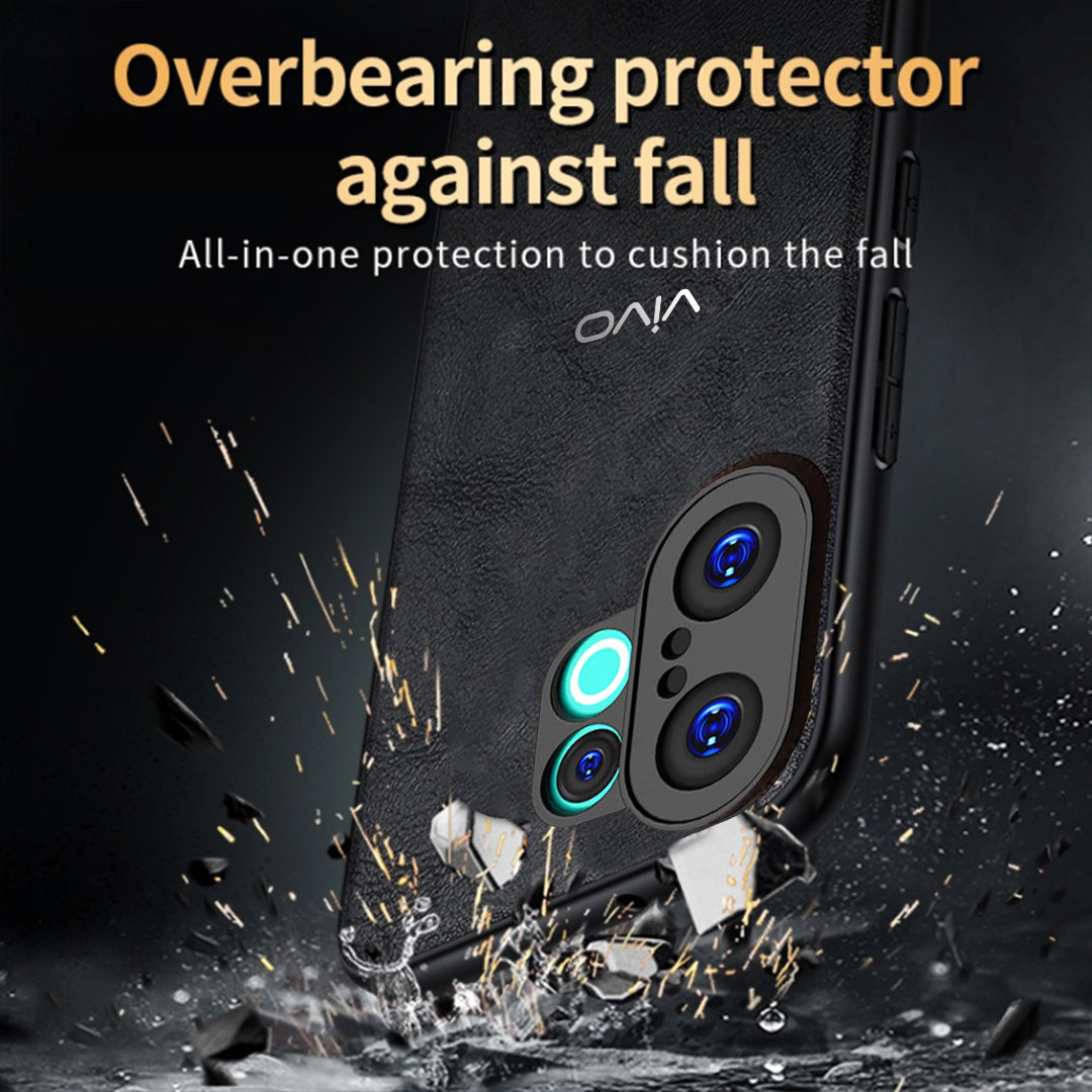 VIVO V60 5G Business Style PU LEATHER PROTECTIVE BACK CASE WITH CAMERA PROTECTION