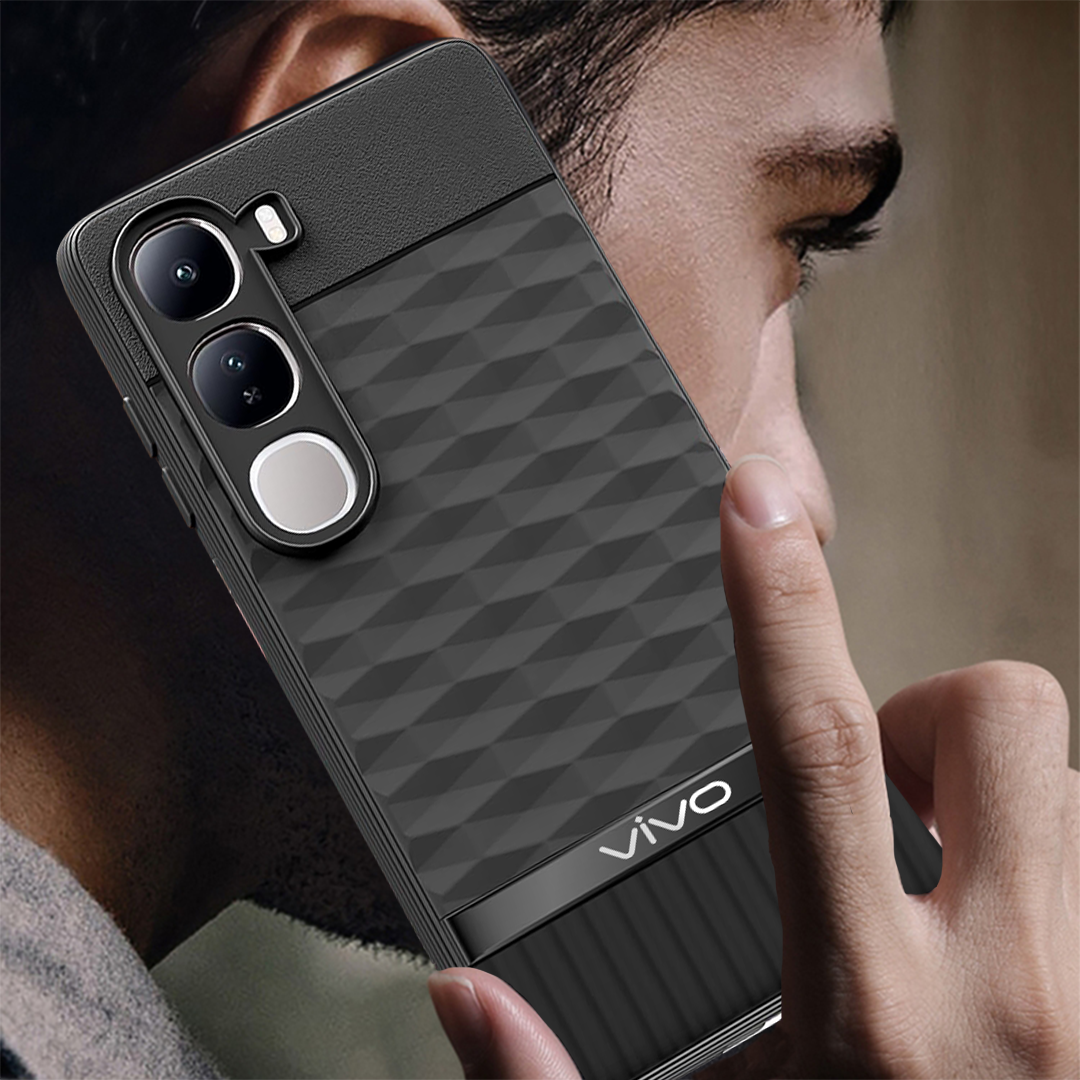 VIVO Y300 5G 3D Hexa Cube Design Drop Protection | Camera Protection TPU Back Case
