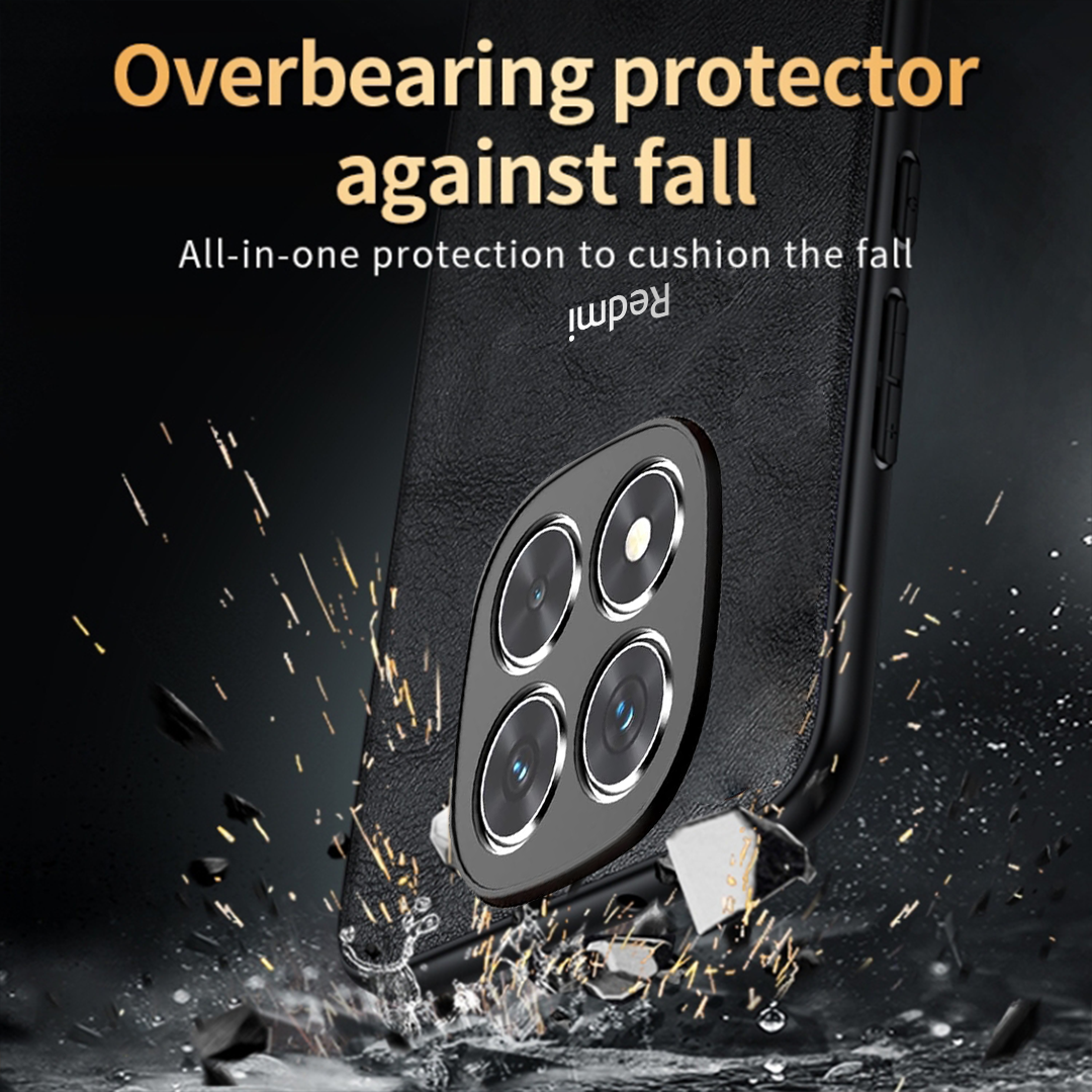 REDMI NOTE 14 PRO 5G Business Style PU LEATHER PROTECTIVE BACK CASE WITH CAMERA PROTECTION