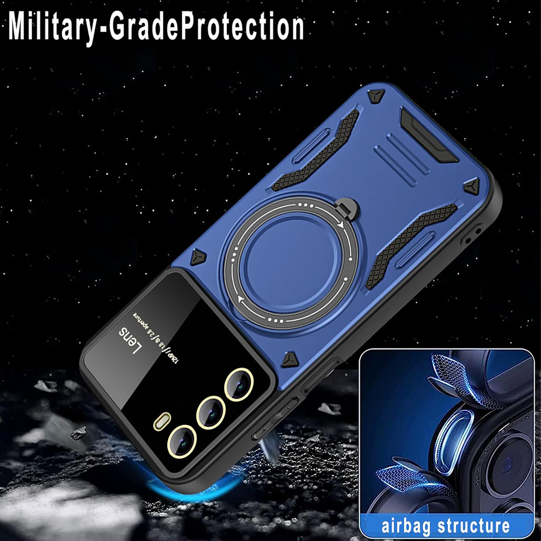 Oppo Reno 12 5G Heavy Duty Rugged Shockproof Camera Lens Protector Phone Cover with Kickstand