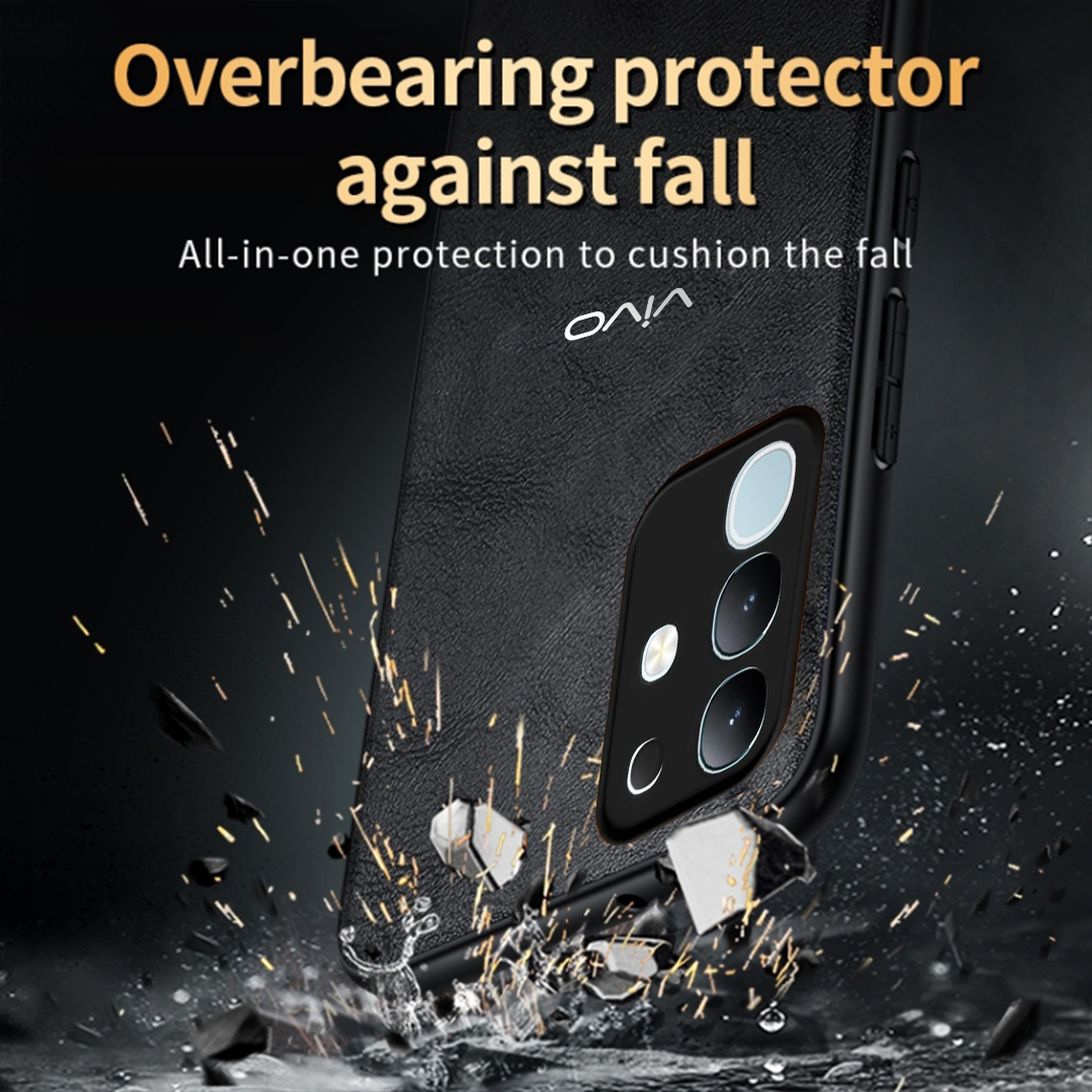 VIVO T4x 5G  Business Style  PU LEATHER PROTECTIVE BACK CASE WITH CAMERA PROTECTION