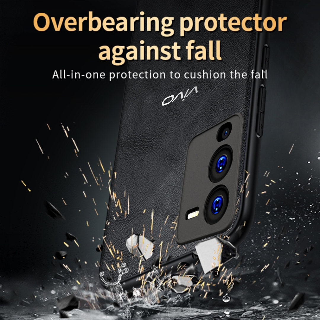VIVO V25 Pro 5G Business Style PU LEATHER PROTECTIVE BACK CASE WITH CAMERA PROTECTION