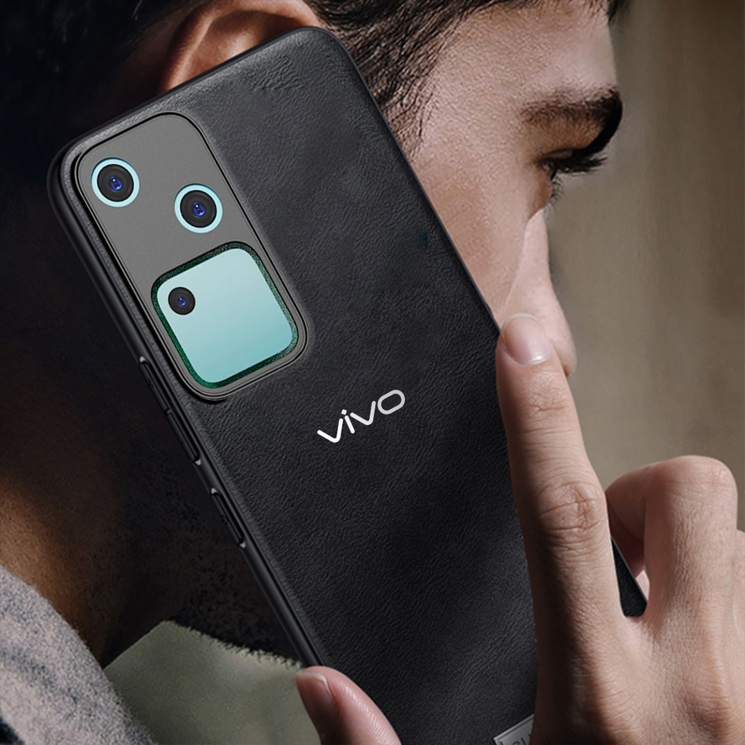 VIVO V30 5G Business Style PU LEATHER PROTECTIVE BACK CASE WITH CAMERA PROTECTION