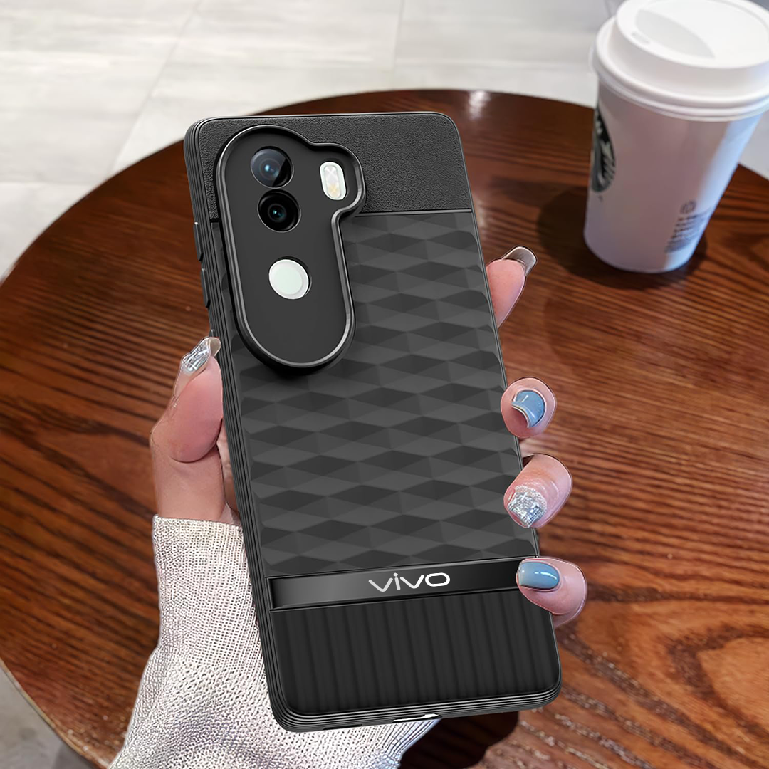 VIVO V40e 5G 3D Hexa Cube Design Drop Protection | Camera Protection  TPU Back Case