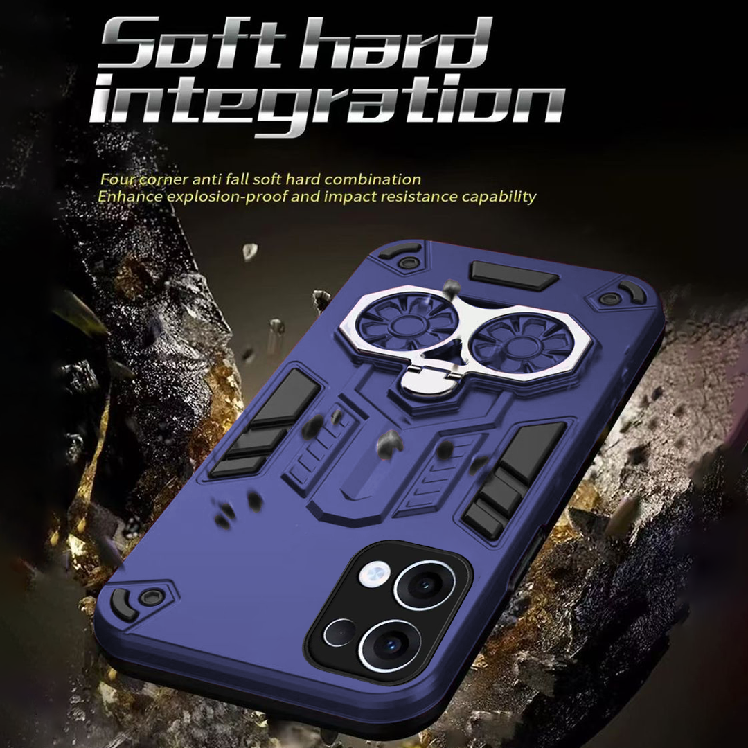 Oppo Reno 13 5G Armor knight Series Camera Protection 2 in 1 Shockproof Phone Cover with Kickstand