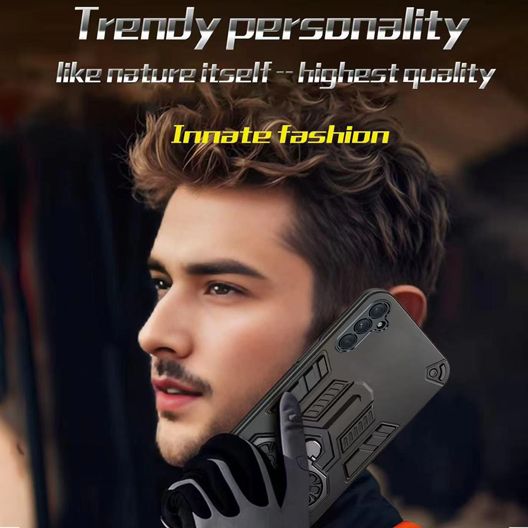 Samsung Galaxy A35 5G Armor knight Series Camera Protection 2 in 1 Shockproof Phone Cover with Kickstand