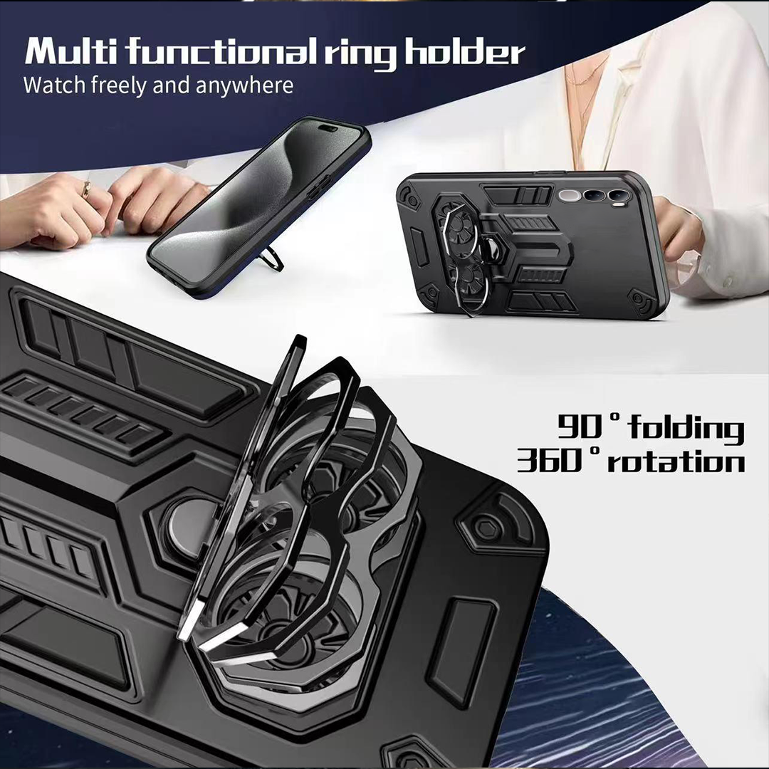 Vivo Y300 5G Armor knight Series Camera Protection 2 in 1 Shockproof Phone Cover with Kickstand