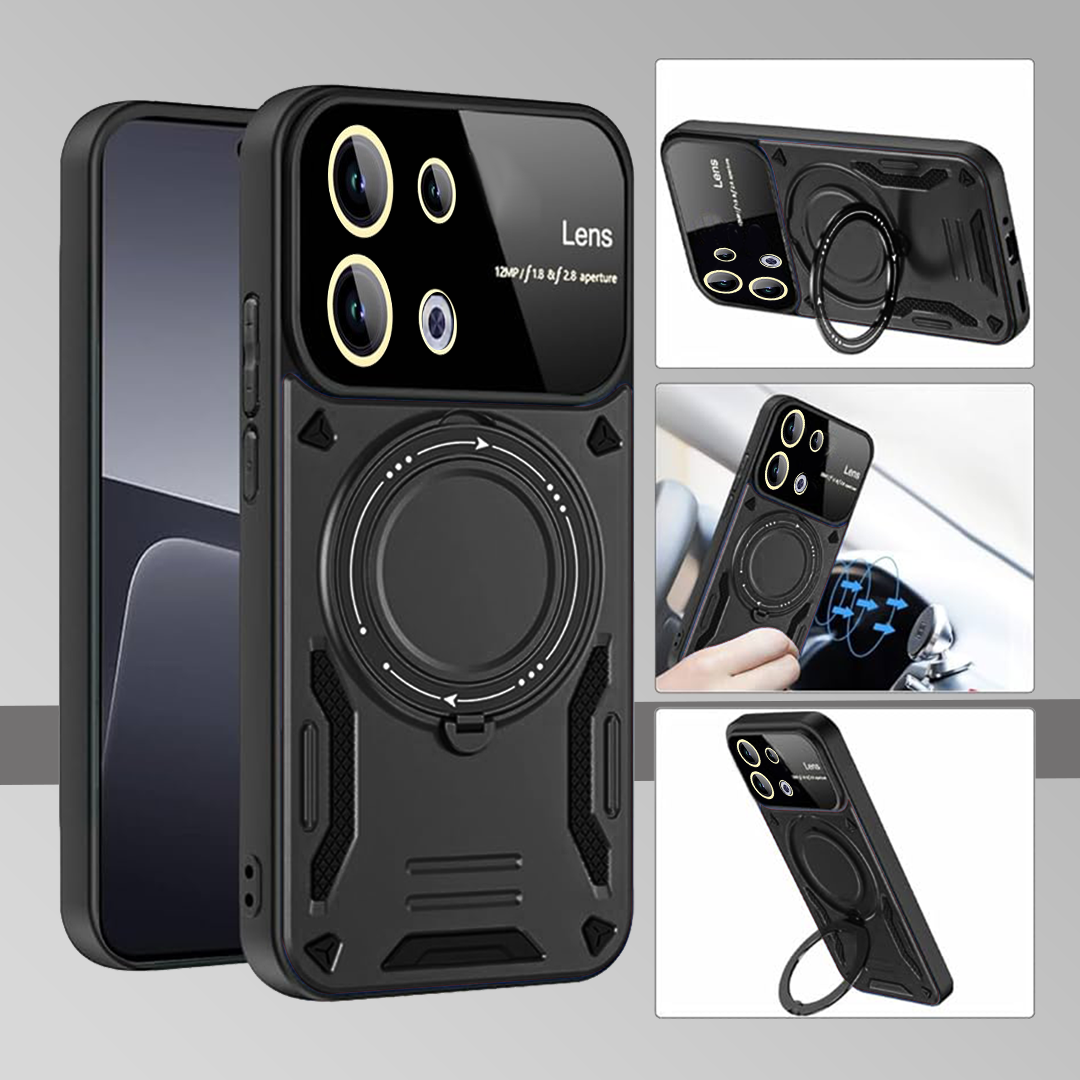 Oppo Reno 13 5G Heavy Duty Rugged Shockproof Camera Lens Protector Phone Cover with Kickstand