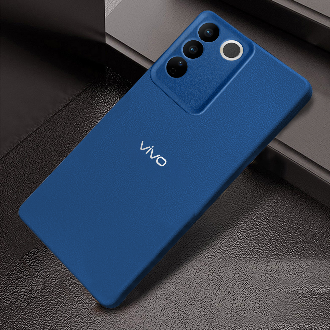 VIVO Y200e 5G Solid Color Leather Texture Matte Phone Back Case