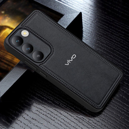 VIVO T3 5G Vintage Leather Stitched Protective Back Case