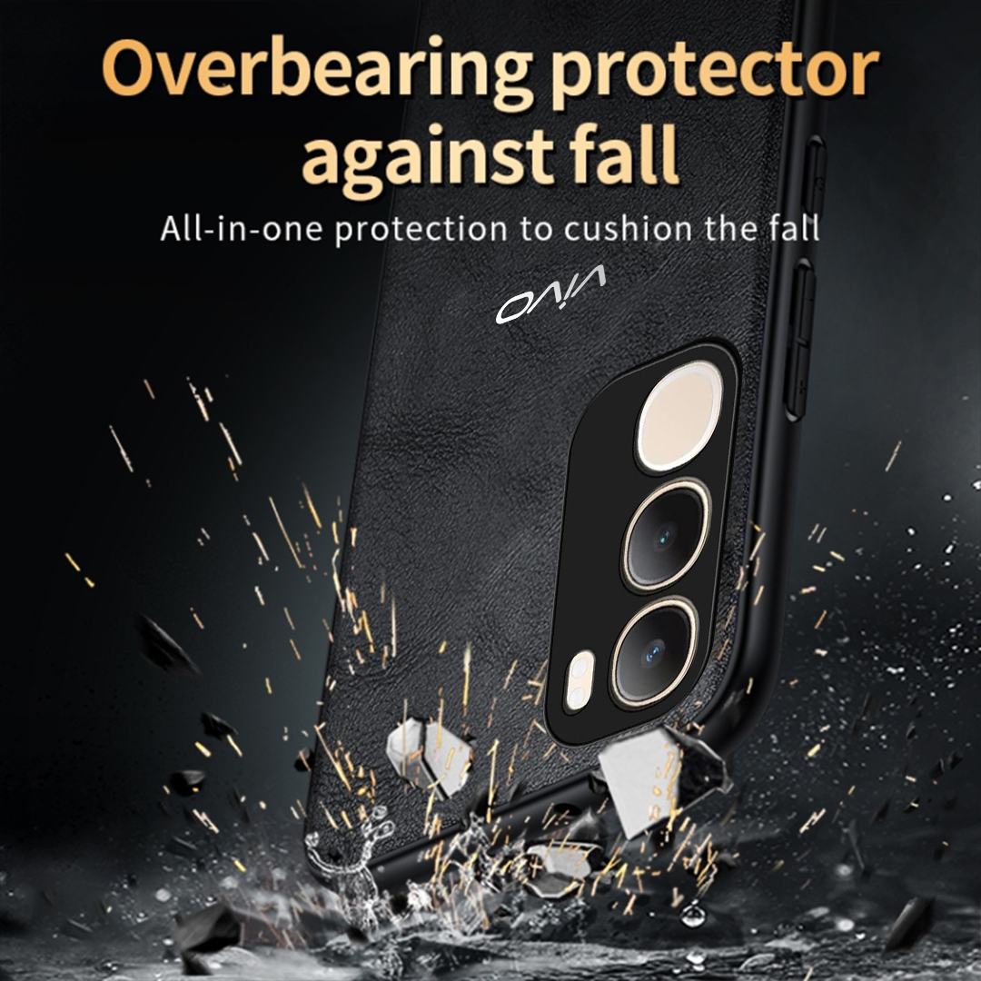 VIVO Y29 5G Business Style PU LEATHER PROTECTIVE BACK CASE WITH CAMERA PROTECTION