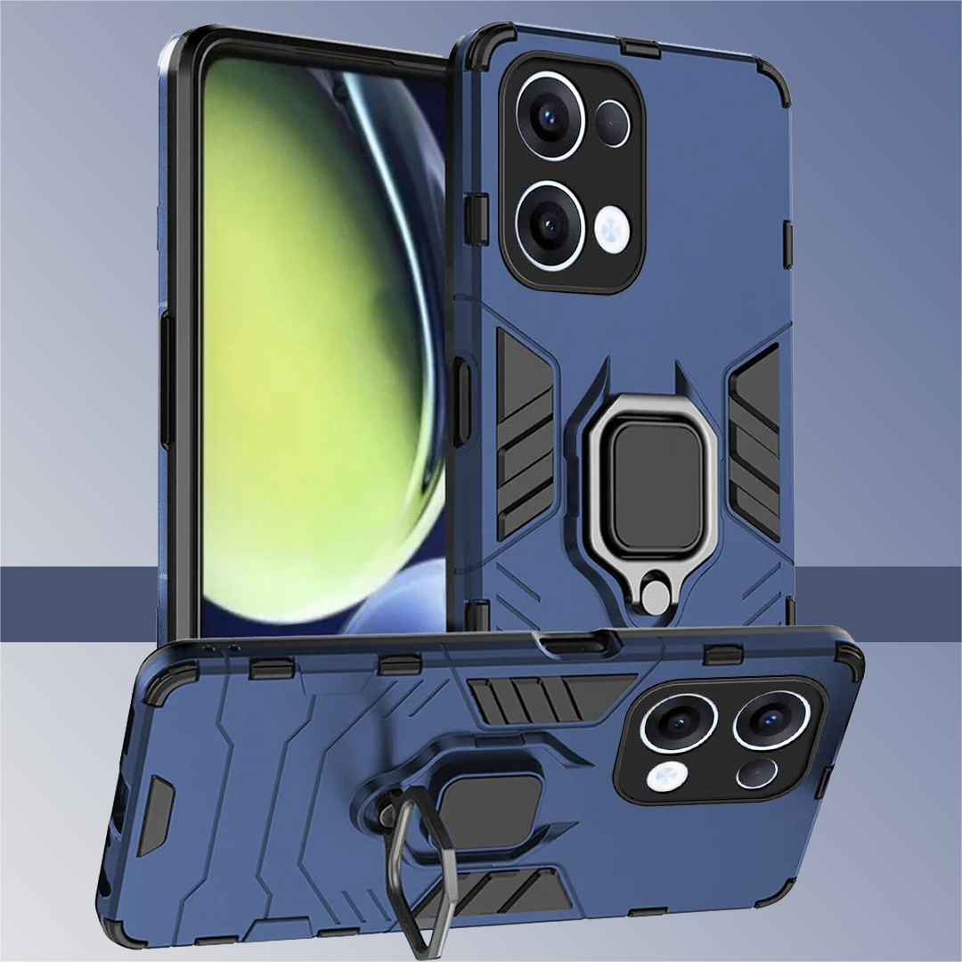 OPPO RENO 13 5G Black Panther Metal Bracket Shockproof Protective Back Case