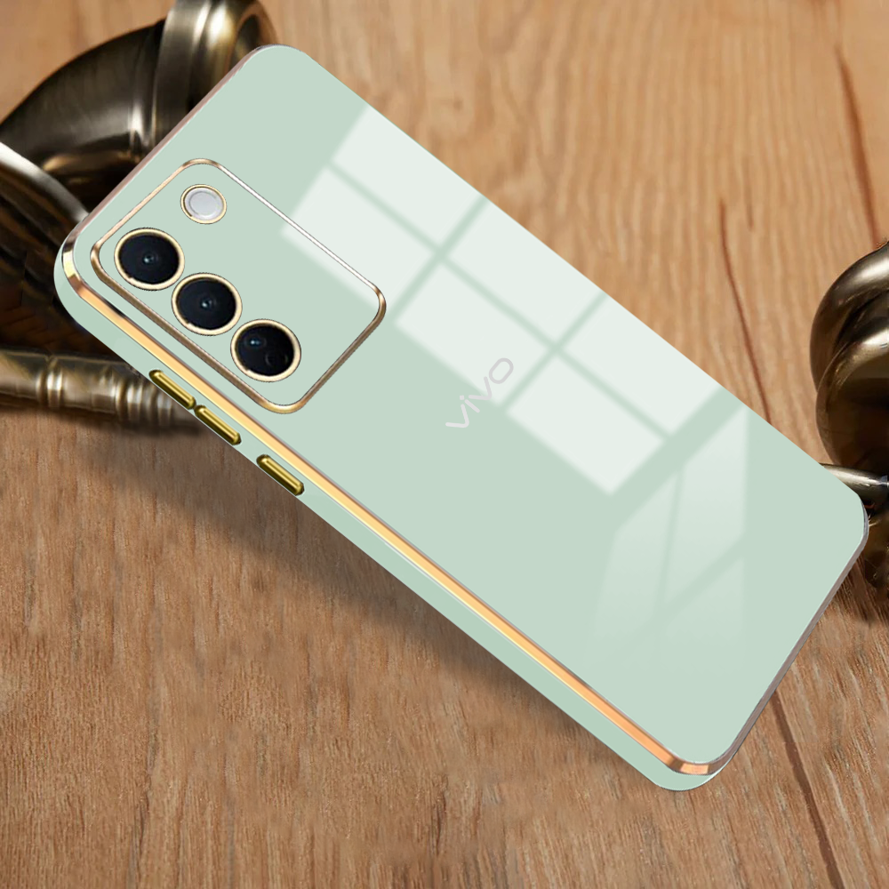 VIVO Y200 5G ULTRA-SHINE GOLD ELECTROPLATED LUXURIOUS  BACK CASE WITH CAMERA PROTECTION