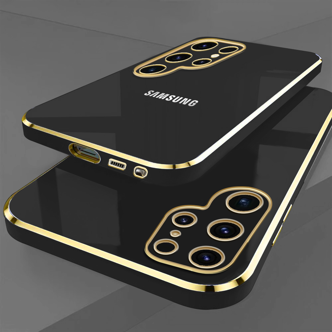 GALAXY S25 ULTRA 5G ULTRA-SHINE GOLD ELECTROPLATED LUXURIOUS  BACK CASE WITH CAMERA PROTECTION