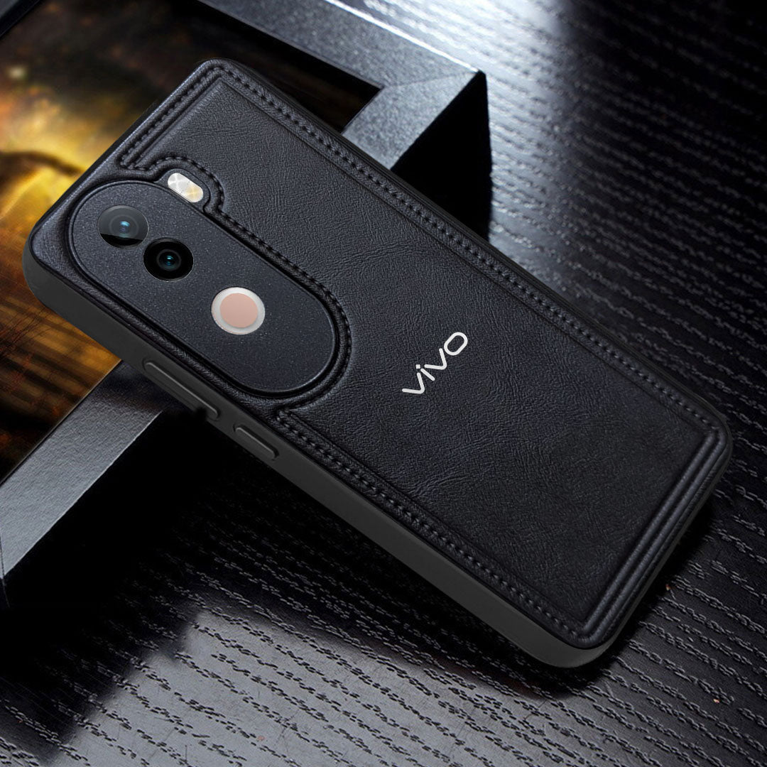VIVO V40E 5G Vintage Leather Stitched Protective Back Case