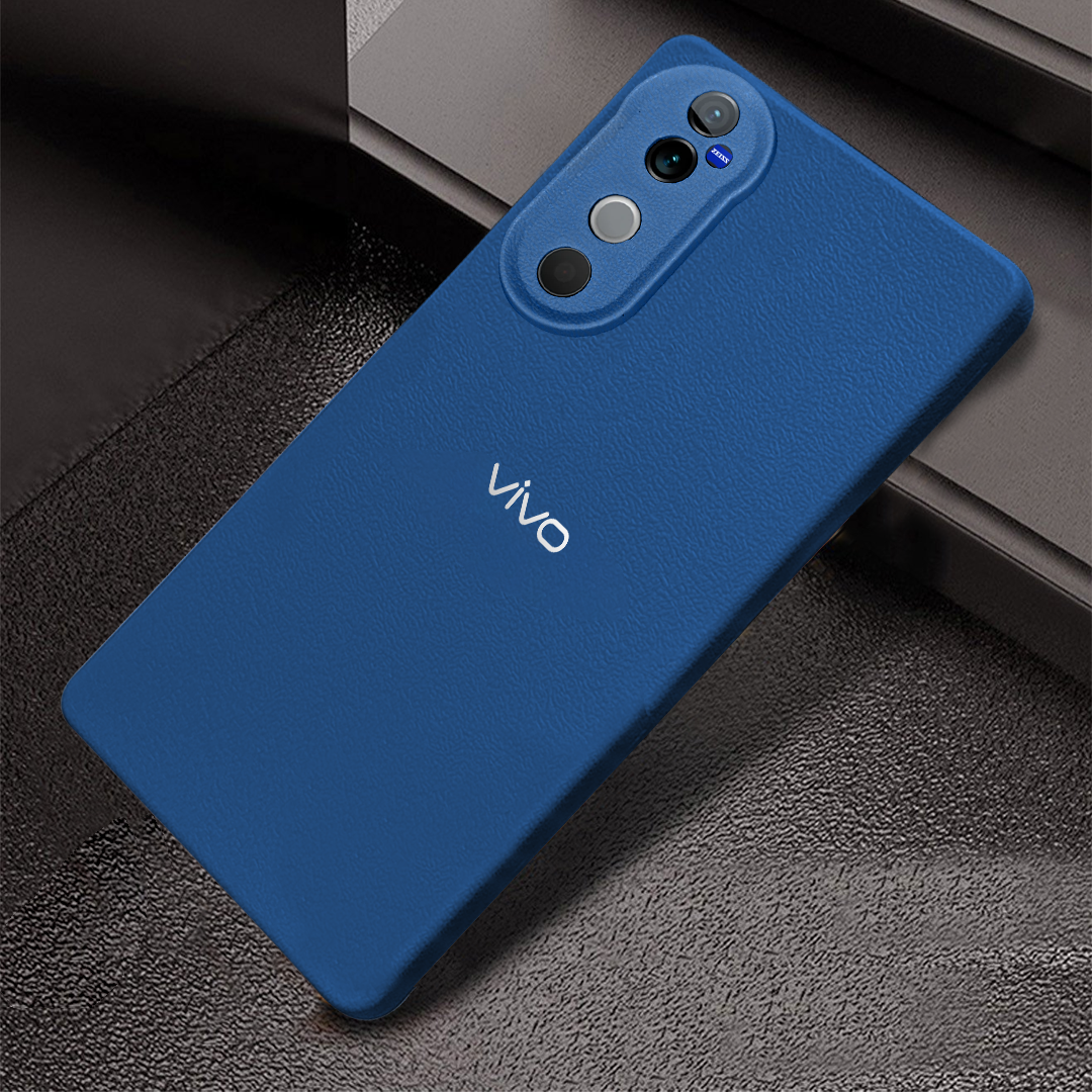 VIVO V40 5G Solid Color Leather Texture Matte Phone Back Case