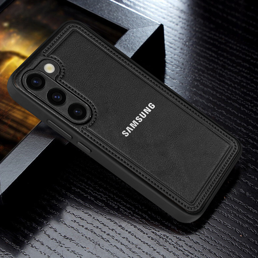 Samsung Galaxy S23 5G Vintage Leather Stitched Protective Back Case