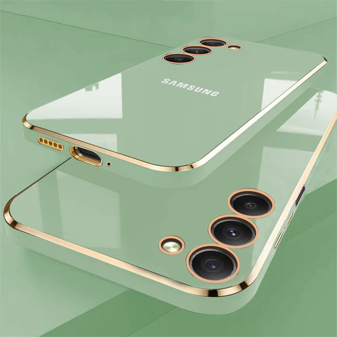 GALAXY S25 5G ULTRA-SHINE GOLD ELECTROPLATED LUXURIOUS  BACK CASE WITH CAMERA PROTECTION