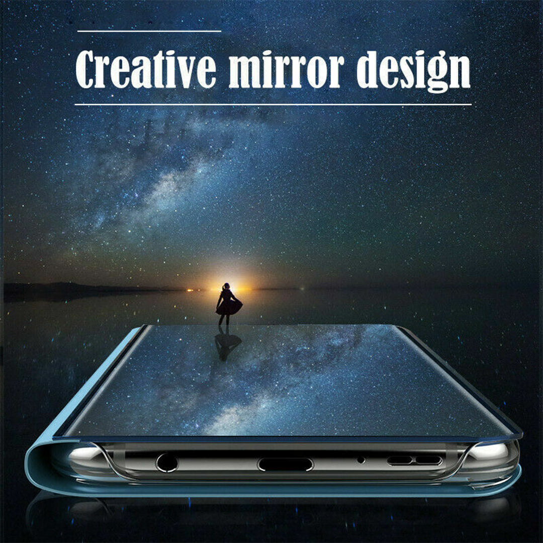 GALAXY A52s 5G SMART AWAKENING MIRROR FOLIO METAL ELECTROPLATED PC FLIP COVER