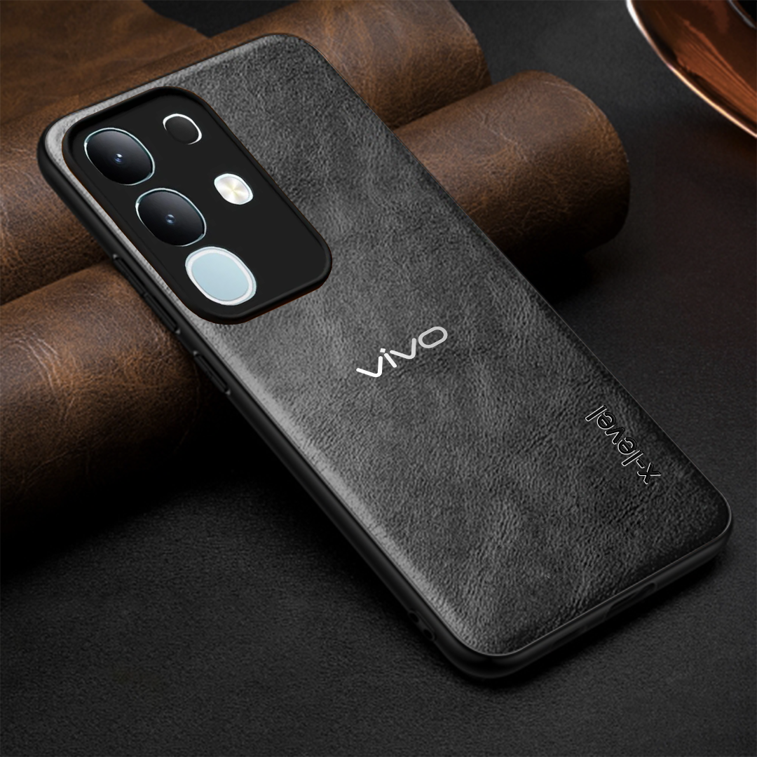 VIVO T4x 5G  Business Style  PU LEATHER PROTECTIVE BACK CASE WITH CAMERA PROTECTION