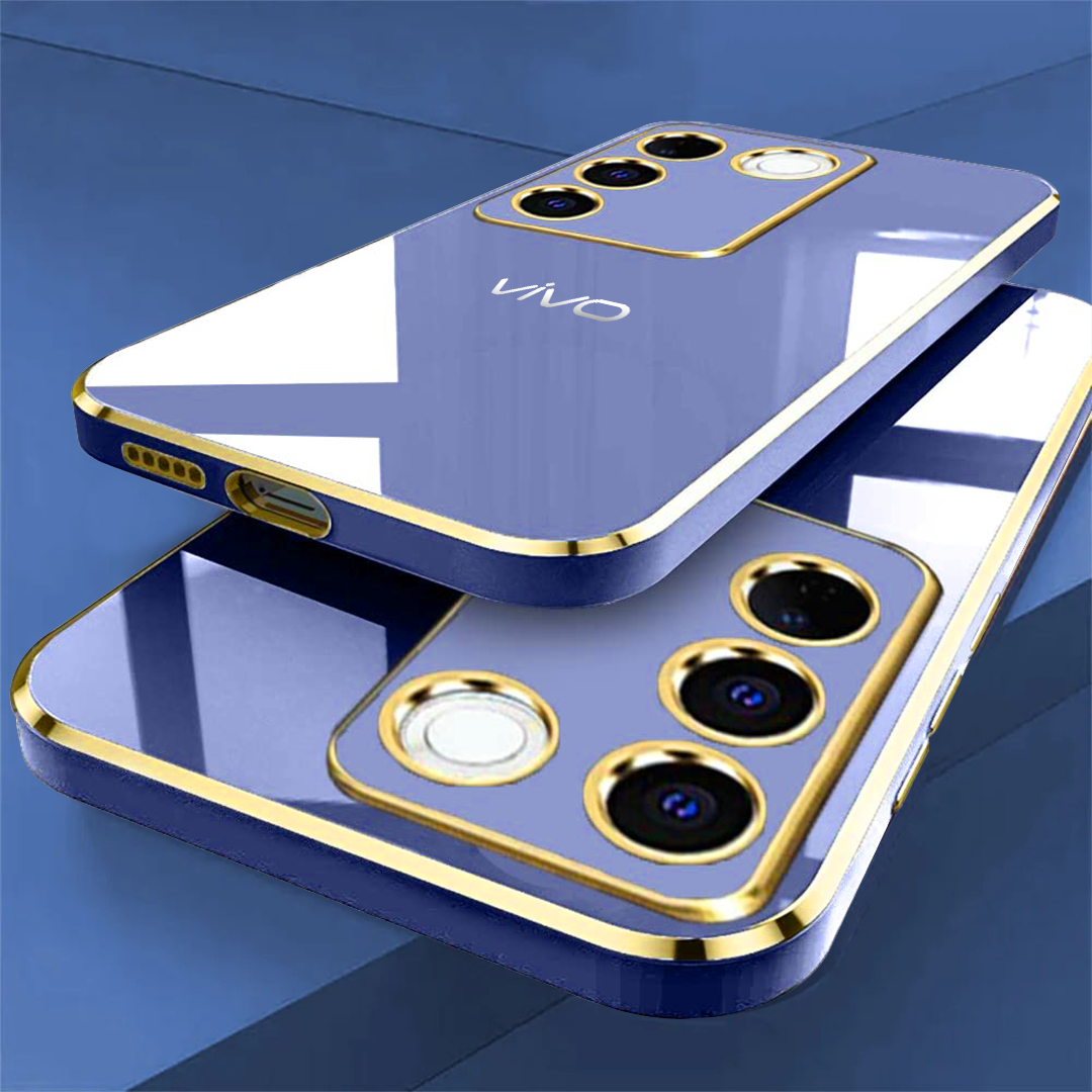 VIVO V27 PRO 5G ULTRA-SHINE GOLD ELECTROPLATED LUXURIOUS  BACK CASE WITH CAMERA PROTECTION