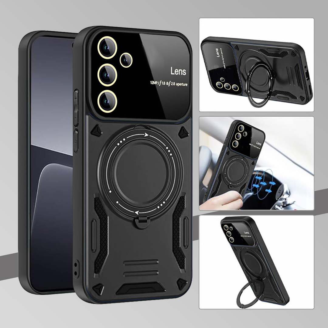 SAMSUNG GALAXY S24 5G Heavy Duty Rugged Shockproof Camera Lens Protector Phone Cover with Kickstand