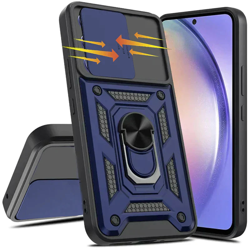 Motorola Edge 50 Fusion 5G Armor Military-grade Case With Sliding Camera Cover & 360 Kickstand
