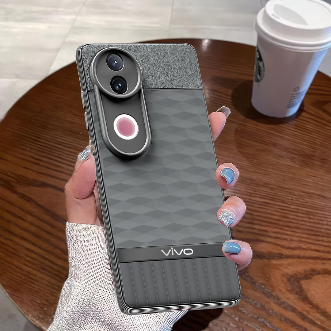 VIVO V50 5G 3D Hexa Cube Design Drop Protection | Camera Protection  TPU Back Case