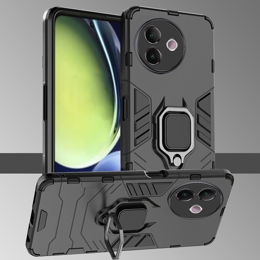 VIVO Y39 5G Black Panther Metal Bracket Shockproof Protective Back Case