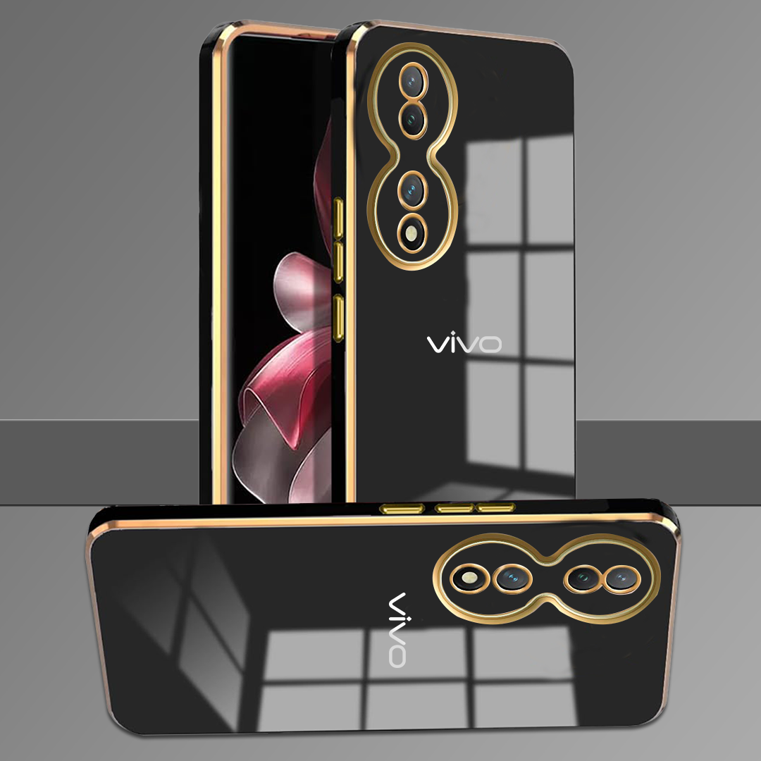 VIVO Y100A 5G ULTRA-SHINE GOLD ELECTROPLATED LUXURIOUS  BACK CASE WITH CAMERA PROTECTION