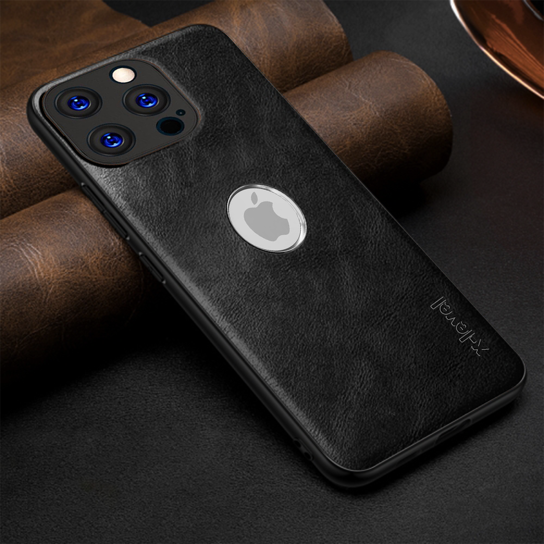 IPHONE 15 PRO 5G Business Style PU LEATHER PROTECTIVE BACK CASE WITH CAMERA PROTECTION