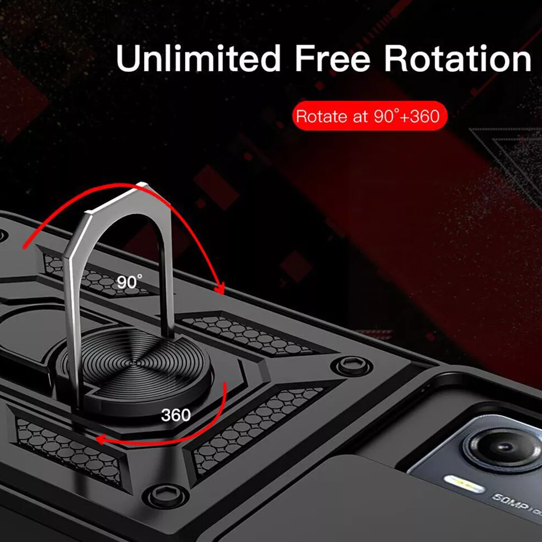 Motorola Edge 40 Neo 5G Armor Military-grade Case With Sliding Camera Cover & 360 Kickstand