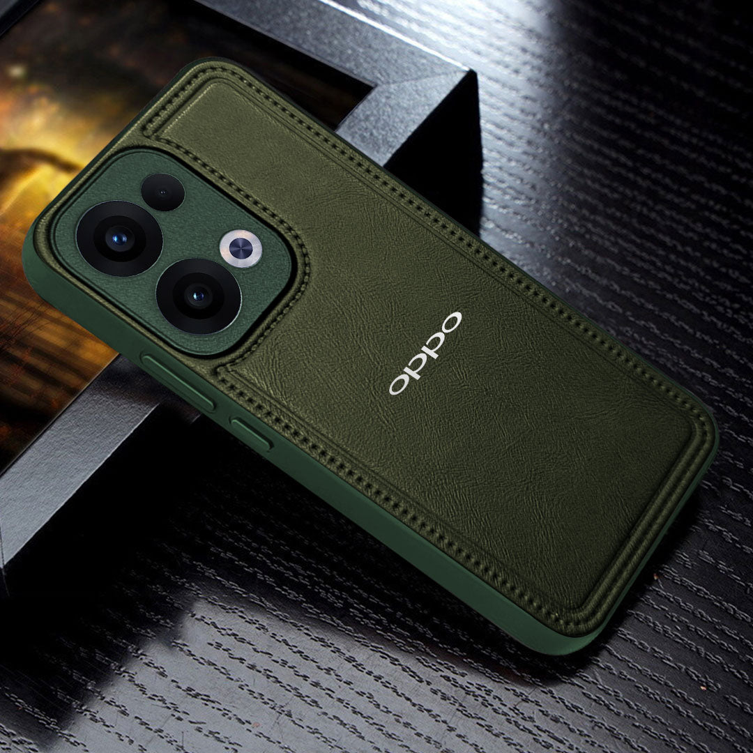 OPPO RENO 13 5G Vintage Leather Stitched Protective Back Case