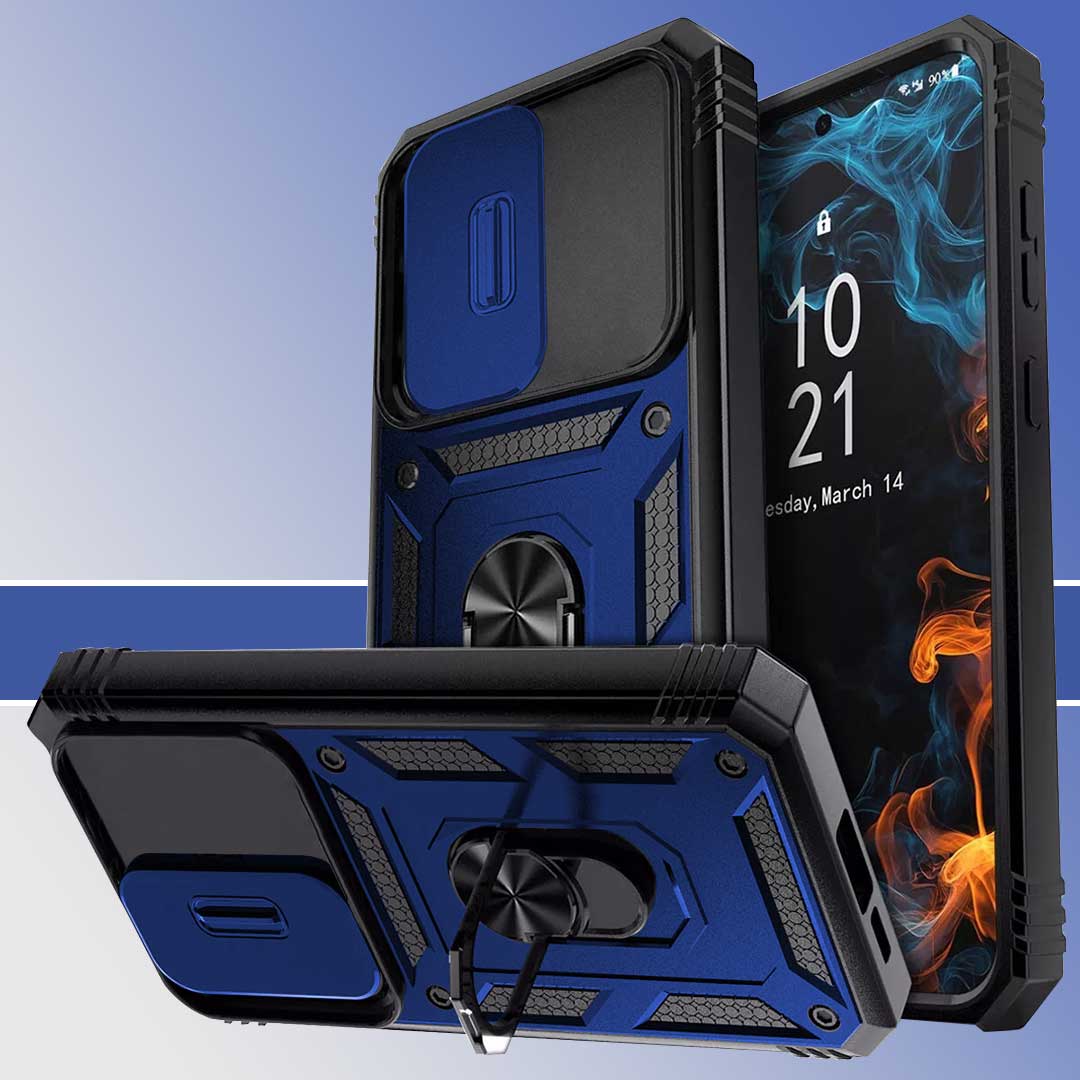 VIVO V40 5G Armor Military-grade Case With Sliding Camera Cover & 360 Kickstand