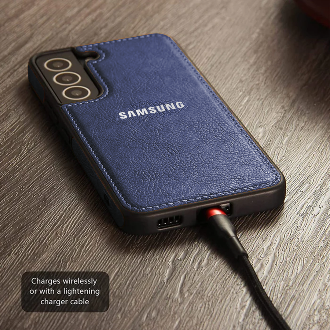 Galaxy S23 5G Drop Protection | Raised Camera Edges Protective Back Leather Case