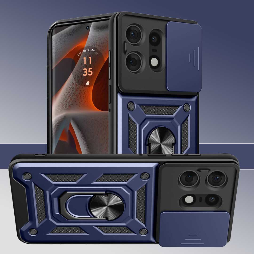 MOTOROLA EDGE 50/50 PRO/50 NEO 5G Armor Military-grade Case With Sliding Camera Cover & 360 Kickstand