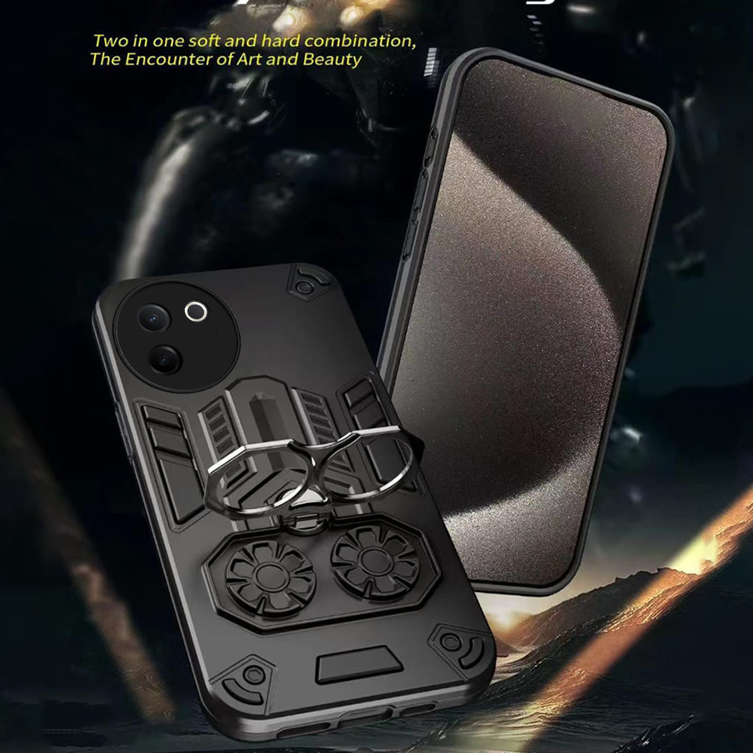 Vivo V30e 5G Armor knight Series Camera Protection 2 in 1 Shockproof Phone Cover with Kickstand