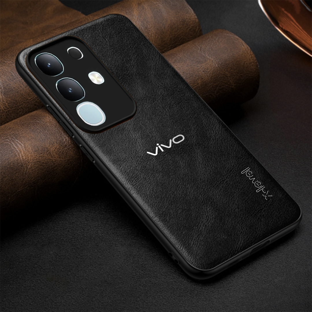 VIVO T4x 5G  Business Style  PU LEATHER PROTECTIVE BACK CASE WITH CAMERA PROTECTION