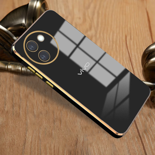 VIVO V30E 5G ULTRA-SHINE GOLD ELECTROPLATED LUXURIOUS  BACK CASE WITH CAMERA PROTECTION