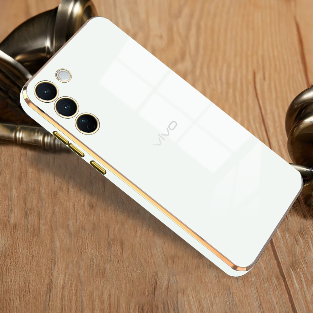 VIVO Y200E 5G ULTRA-SHINE GOLD ELECTROPLATED LUXURIOUS  BACK CASE WITH CAMERA PROTECTION