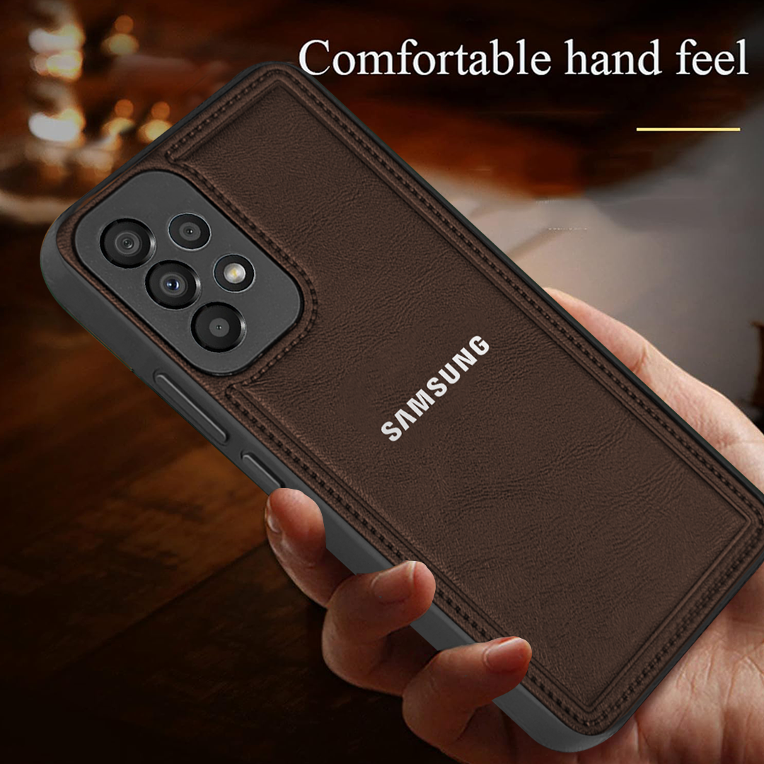 Samsung Galaxy A73 5G Vintage Leather Stitched Protective Back Case
